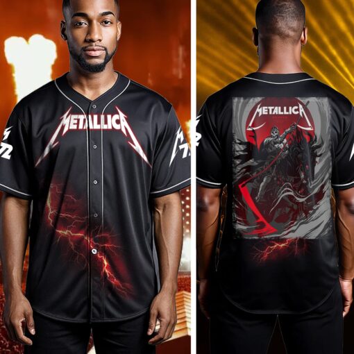 metallica baseball jersey grim reaper rider denver 2025 tour edition 2