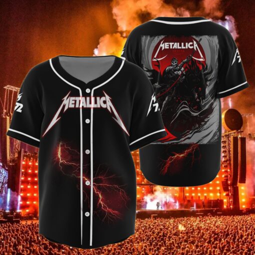 metallica baseball jersey grim reaper rider denver 2025 tour edition