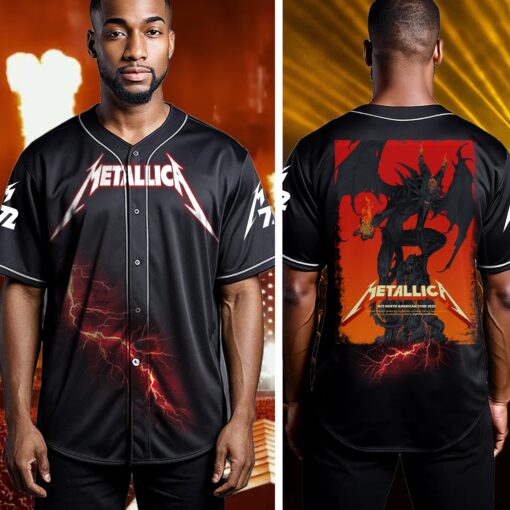 metallica baseball jersey inferno demon santa clara tour 2025 2