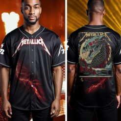 metallica baseball jersey north america tour 2025 sea serpent skull edition 2
