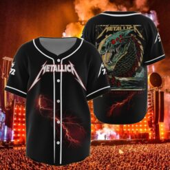 metallica baseball jersey north america tour 2025 sea serpent skull edition