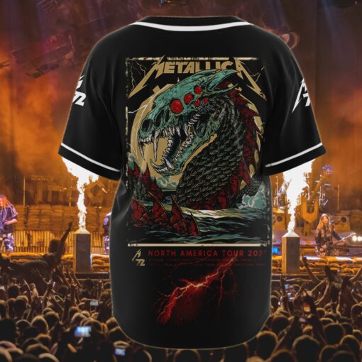 metallica baseball jersey north america tour 2025 sea serpent skull edition 3