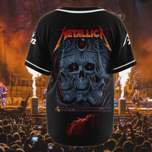 metallica baseball jersey triple skull rose reaper edition tour 2025 2