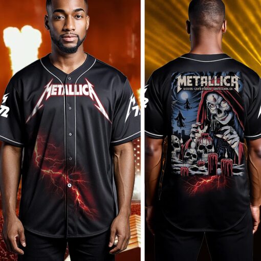 metallica baseball jersey witch skull santa clara 2025 edition 2