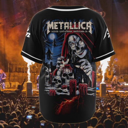 metallica baseball jersey witch skull santa clara 2025 edition 3