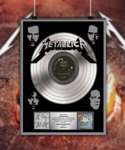 metallica black album 30th anniversary platinum plaque poster signed riaa tribute print 2