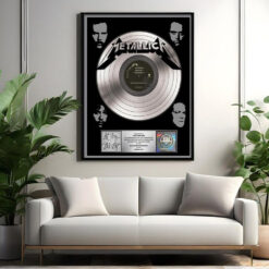 metallica black album 30th anniversary platinum plaque poster signed riaa tribute print
