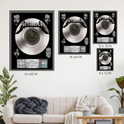 metallica black album 30th anniversary platinum plaque poster signed riaa tribute print 4