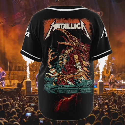 metallica blacksburg 2025 baseball jersey vulture skull chains edition 3