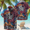 metallica blacksburg 2025 hawaiian shirt skeleton rooster show