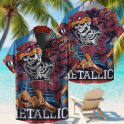 metallica blacksburg 2025 hawaiian shirt skeleton rooster show