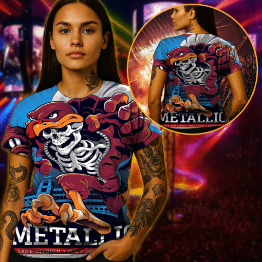 metallica blacksburg may 07 2025 lanestadium skeletonturkey 3d aop shirt 3