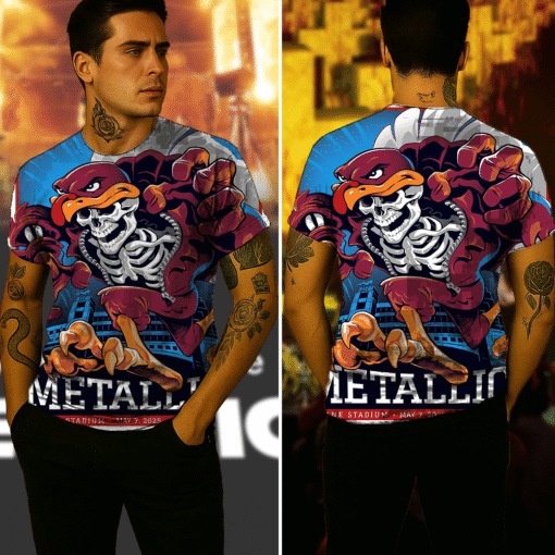 metallica blacksburg may 07 2025 lanestadium skeletonturkey 3d aop shirt 4