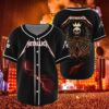 metallica charlotte 2025 baseball jersey crowned skull tour edition