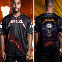 metallica charlotte 2025 baseball jersey third eye skull editio 2
