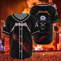metallica charlotte 2025 baseball jersey third eye skull editio