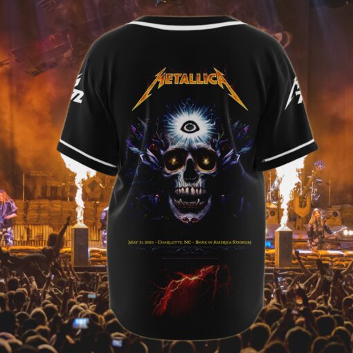 metallica charlotte 2025 baseball jersey third eye skull editio 3