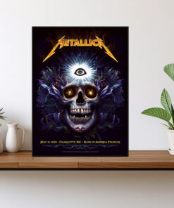 metallica charlotte 2025 canvas poster third eye skull art at bank of america stadium 1