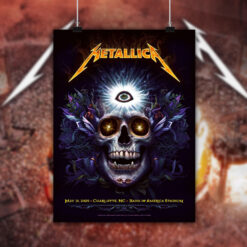metallica charlotte 2025 canvas poster third eye skull art at bank of america stadium 2