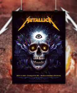 metallica charlotte 2025 canvas poster third eye skull art at bank of america stadium 2
