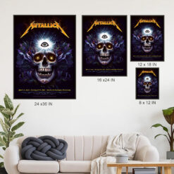 metallica charlotte 2025 canvas poster third eye skull art at bank of america stadium 4