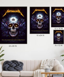 metallica charlotte 2025 canvas poster third eye skull art at bank of america stadium 4