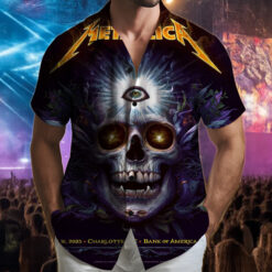 metallica charlotte 2025 hawaiian shirt third eye skull at bank of america stadium