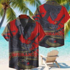 metallica columbus 2025 hawaiian shirt crown serpent war design