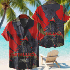 metallica columbus 2025 hawaiian shirt crowned skeleton raven edition