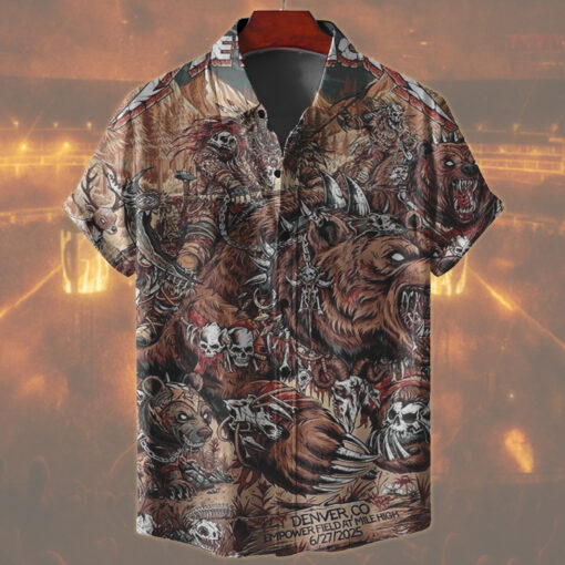 metallica denver 2025 bear rider hawaiian shirt mile high fury edition 1
