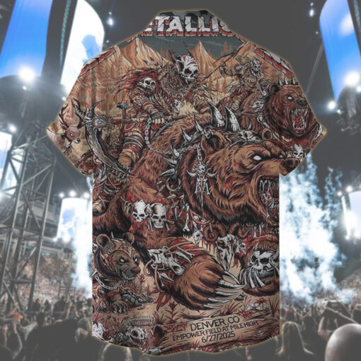 metallica denver 2025 bear rider hawaiian shirt mile high fury edition 2