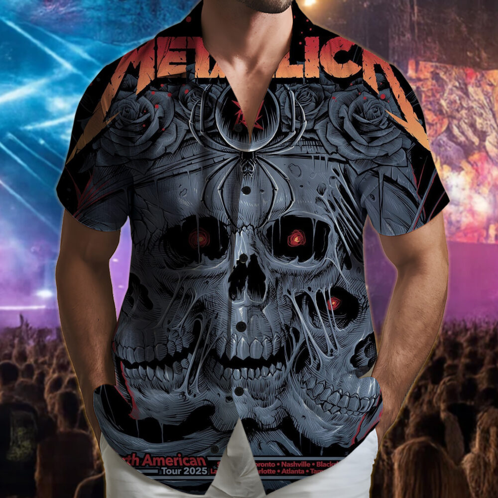 metallica hawaiian shirt columbus stop 2025 tour edition