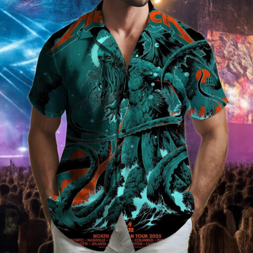 metallica hawaiian shirt cthulhu rises tour 2025 official m72 art