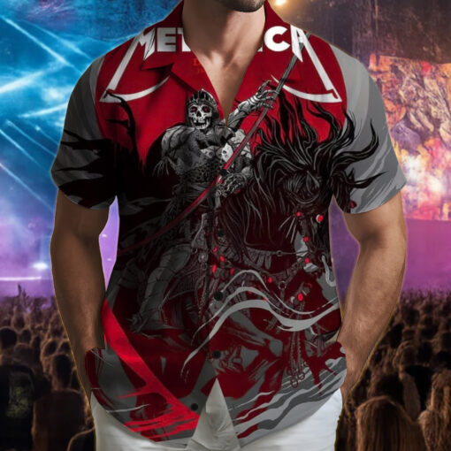 metallica hawaiian shirt death reaper rider denver 2025 tour edition