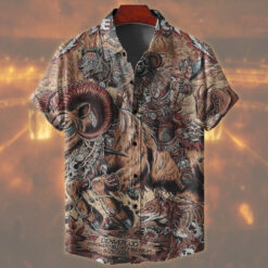 metallica hawaiian shirt ram skull warrior denver 2025 mile high edition 1
