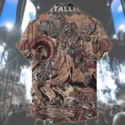 metallica hawaiian shirt ram skull warrior denver 2025 mile high edition 2