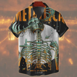 metallica hawaiian shirt until it sleeps skeleton load era official art 1