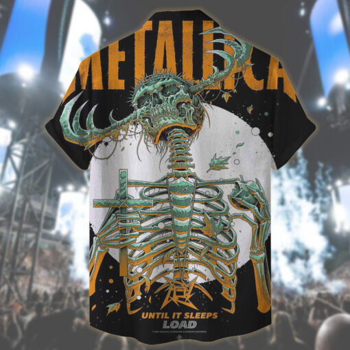 metallica hawaiian shirt until it sleeps skeleton load era official art 2