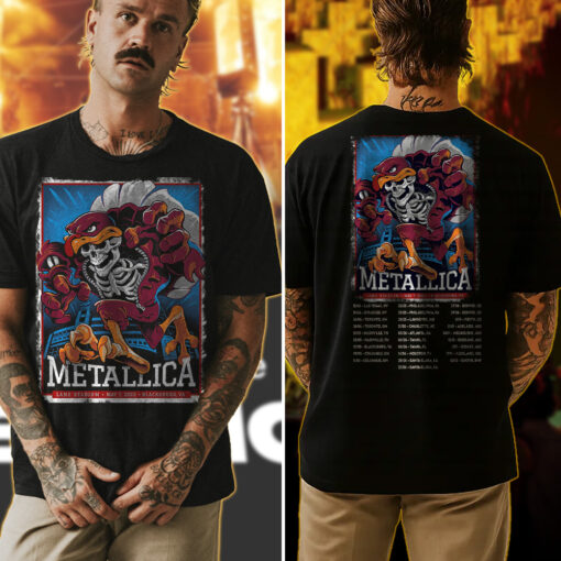 metallica hokie reaper t shirt limited tour drop at lane stadium may 7 2025 4