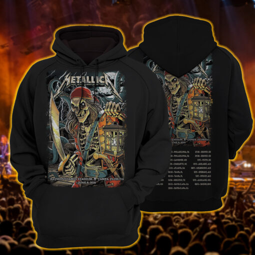 metallica hoodie redcoat reaper with lantern tampa june 8 edition