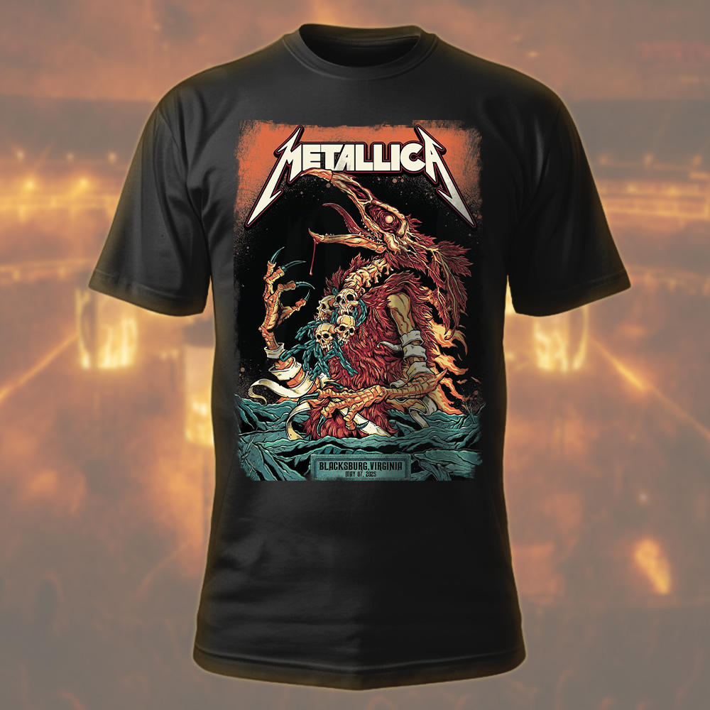 metallica horror bird skull shirt m72 tour drop may 17 2025 blacksburg va 1
