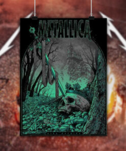 metallica king nothing poster dark forest skull art screen printed wall decor 2