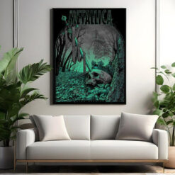 metallica king nothing poster dark forest skull art screen printed wall decor