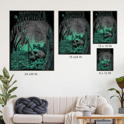 metallica king nothing poster dark forest skull art screen printed wall decor 4
