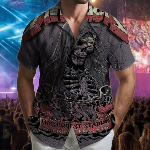 metallica landover 2025 hawaiian shirt grim reaper tour