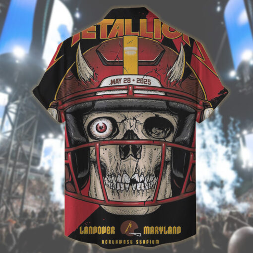 metallica landover 2025 hawaiian shirt skull helmet gridiron edition 2