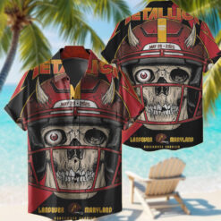 metallica landover 2025 hawaiian shirt skull helmet gridiron edition