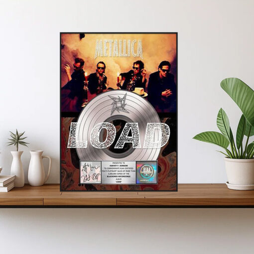 metallica load platinum award plaque poster signed commemorative edition 1