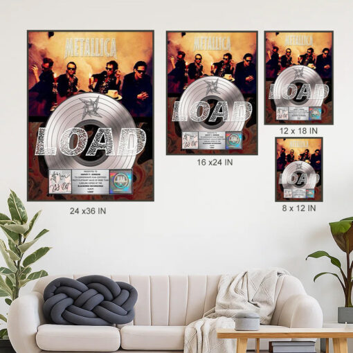 metallica load platinum award plaque poster signed commemorative edition 4