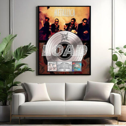 metallica load platinum award plaque poster signed commemorative edition